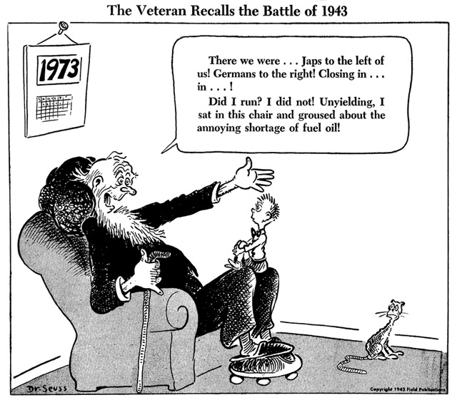 Theodor Seuss Geisel, "The veteran recalls the battle of 1943"