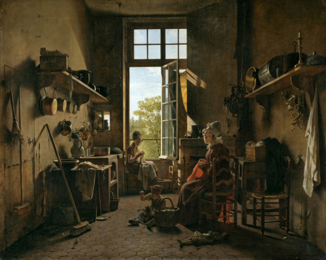 Martin Drölling, "L'intérieur d'une cuisine" (1815), believed to have been painted with Mummy Brown (via the Louvre)