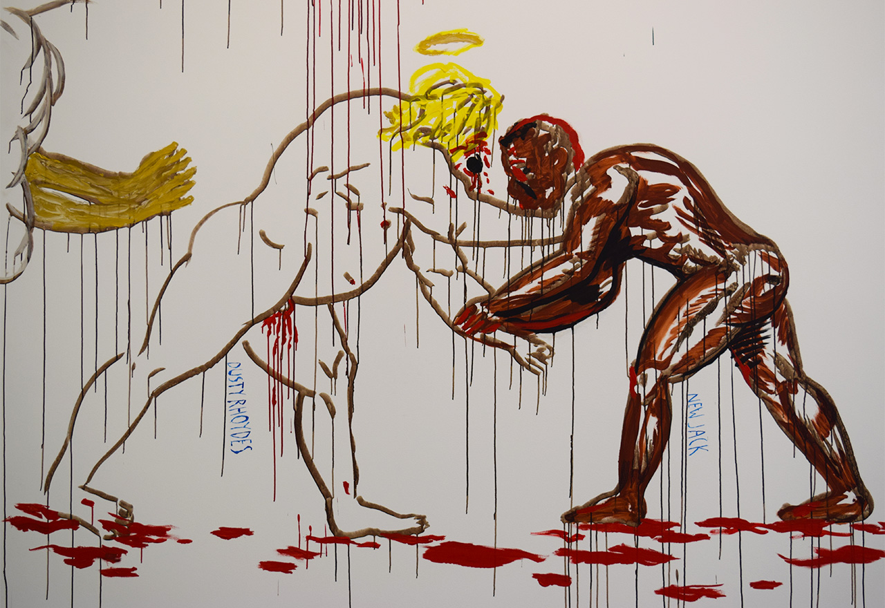 Detail of Raymond Pettibon, "No Title (Arts and letters...)" (2015) at Gladstone Gallery