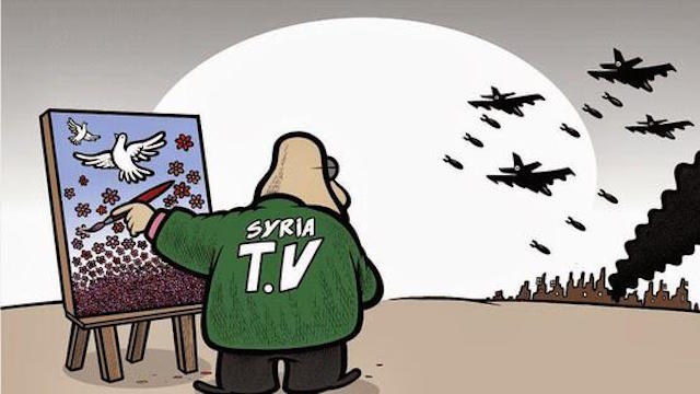 A cartoon by Akram Raslan (Image via Twitter)