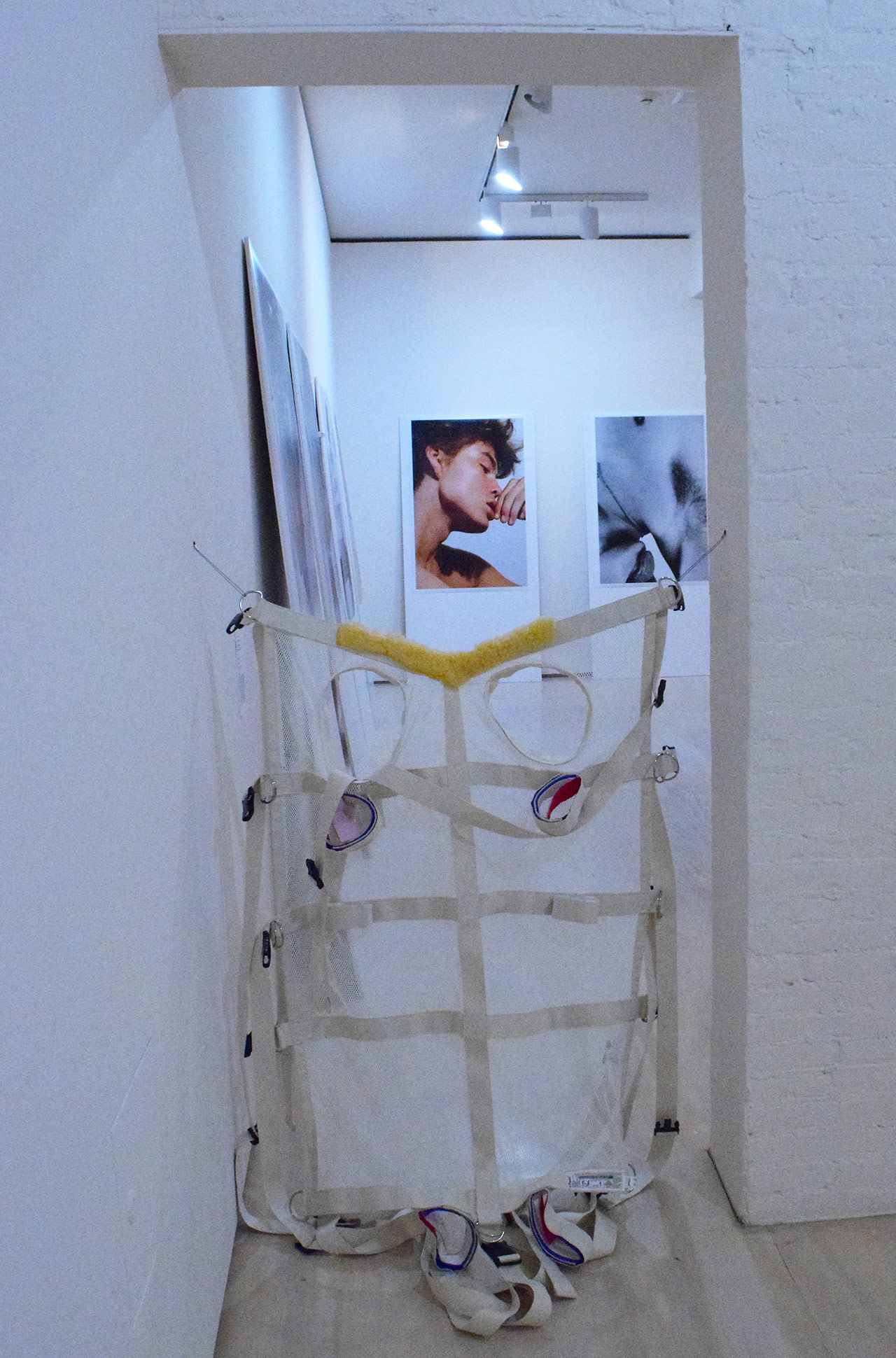 Park McArthur, "Posey Restraint" (2014) blocks a doorway on MoMA PS1's second floor.