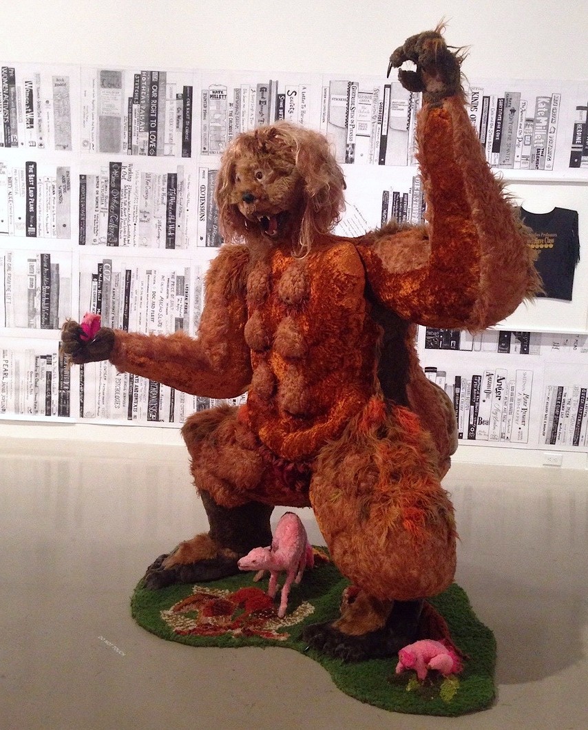 Allyson Mitchell, "Ladies Sasquatch" (detail), as featured in Alien She at the Orange County Museum of Art, February 15 - May 24, 2015 (photo by the author)