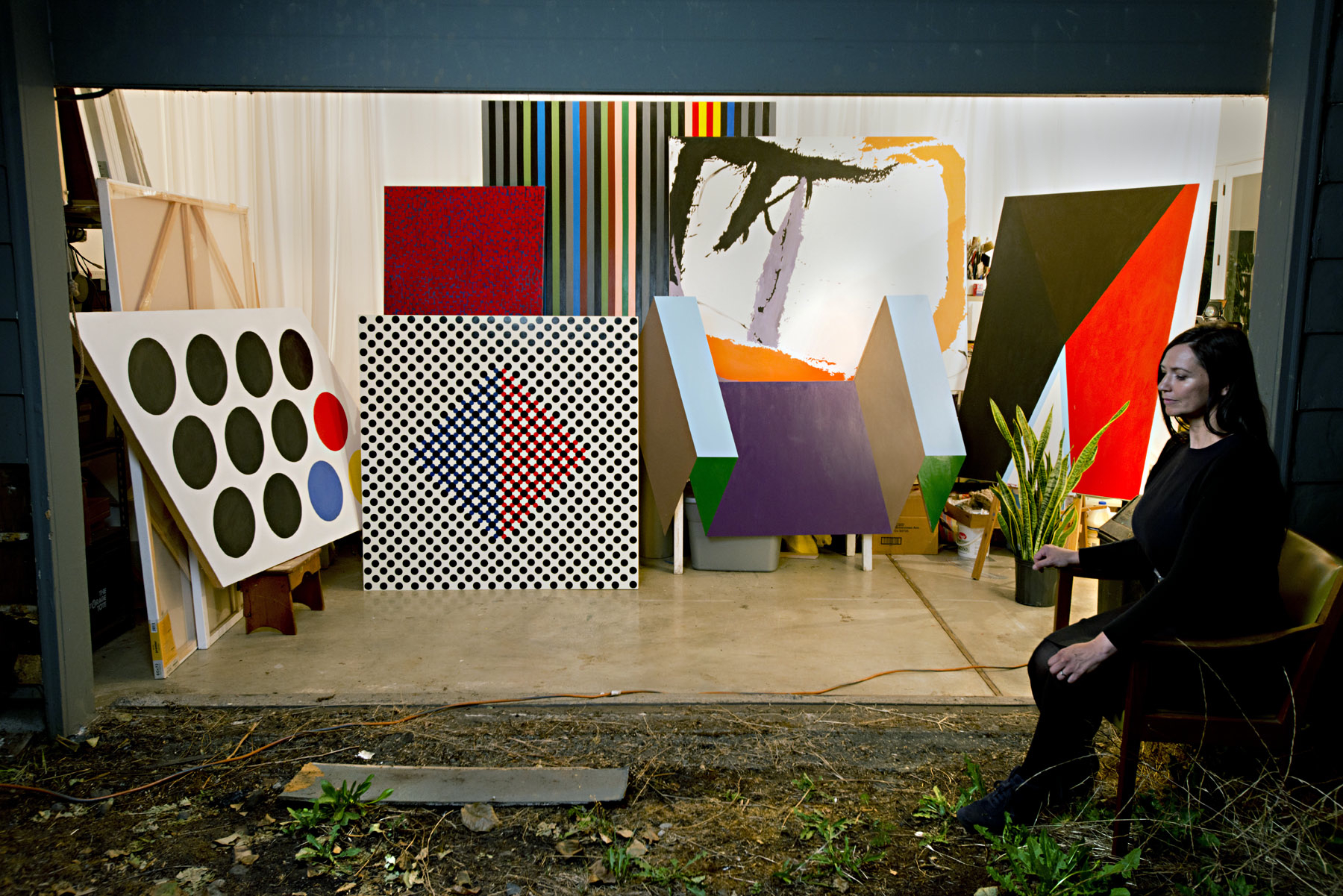 Artist Johanna Barron with selections from her recreation of the Melzac Collection held by the CIA (2015) (image by James Rexroad)