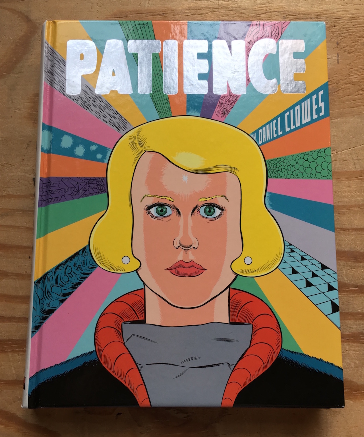 Cover of 'Patience' by Daniel Clowes, published by Fantagraphics Books (2016) (all photos by the author for Hyperallergic)
