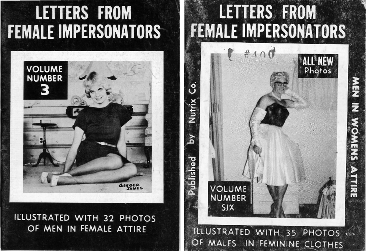 Covers of 1961 and 1962 issues of 'Letters from Female Impersonators' (courtesy Digital Transgender Archive)