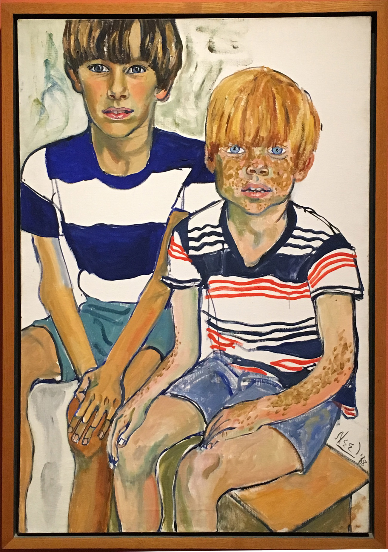 Alice Neel, “John and Joey Priestly” (1968), Oil on canvas, Courtesy Sheldon Museum of Art