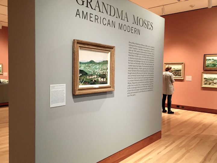 Installation view, 'Grandma Moses: American Modern' at the Shelburne Museum (photo by the author for Hyperallergic)