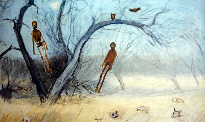Francisco Goitia, "Zacatecas Landscape with Hanged Men I" (c. 1914) (courtesy the Philadelphia Museum of Art)