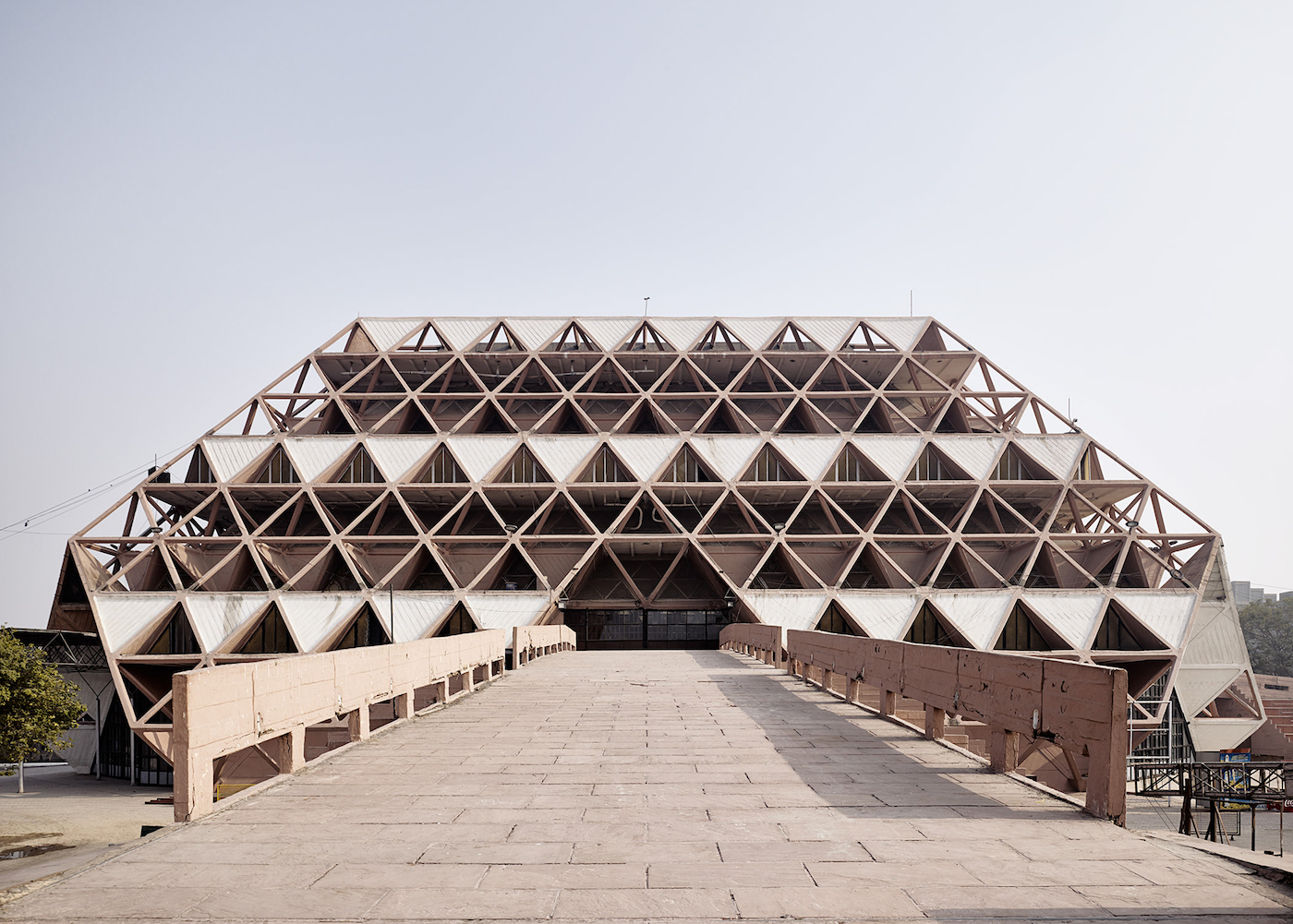 India, Post-Independence Architecture of Delhi: The Hall of Nations, a complex of exhibition halls built for the 1972 International Trade Fair, was demolished in April 2017. (photo by Ariel Huber, Lausanne/World Monuments Fund)