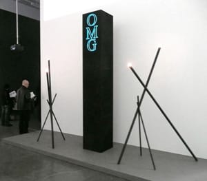 AIDS-3D, "OMG Obelisk" (2007) installated at the Younger Than Jesus show (via Artnet)