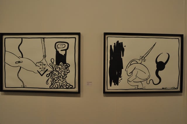 Works by Keith Haring at ////, both "Untitled" (1988) (click to enlarge)