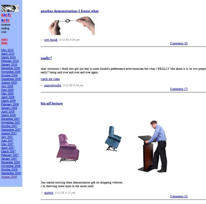 Nasty Nets - a sort of proto-Tumblr by Marisa Olson