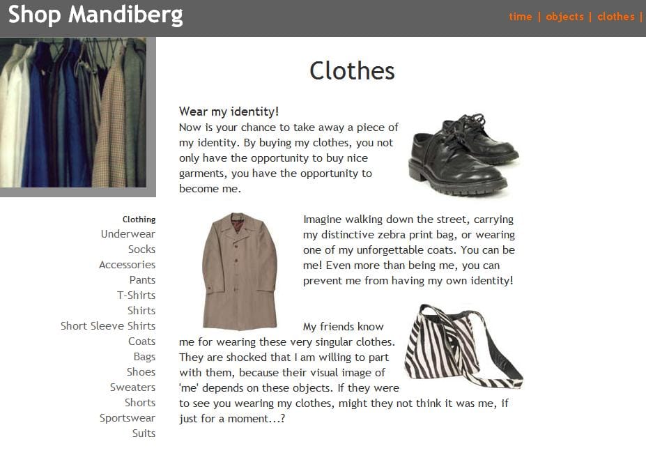 A screen capture from Shop Mandiberg