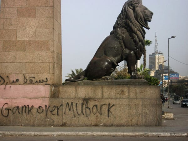 Graffiti in Tahrir Square (Photograph by Danny Ramadan / Hyperallergic)