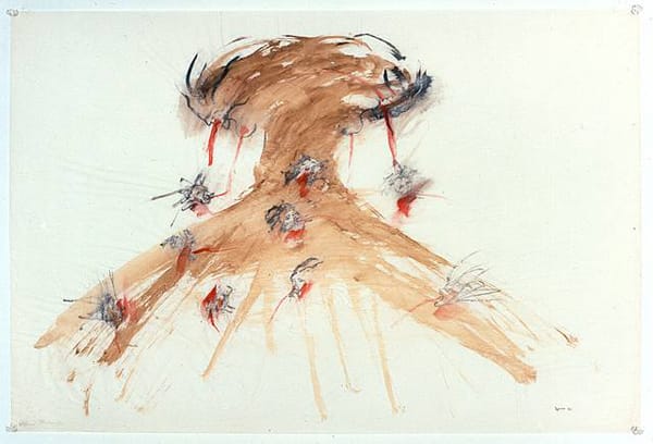 Nancy Spero, "Atom Bomb" (1966) Nancy Spero, "Atom Bomb" (1966)