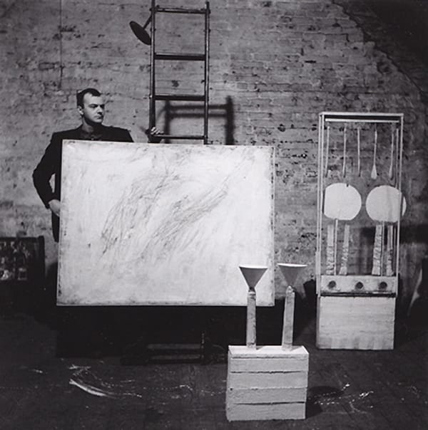 Cy Twombly in Fulton Street Studio, New York by Robert Rauschenberg
