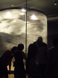 Viewers lining up at the New Media Triennial.