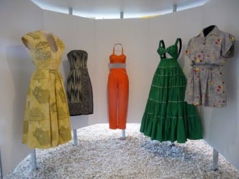 Playsuits from the 1950s by designers DeDe Johnson, Louella Ballerino and Levis Strauss & Co.