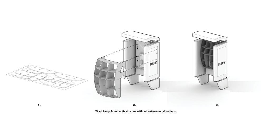 John Locke's diagram for constructing the low cost library designed for New York's phone booths. Image via http://gracefulspoon.com.