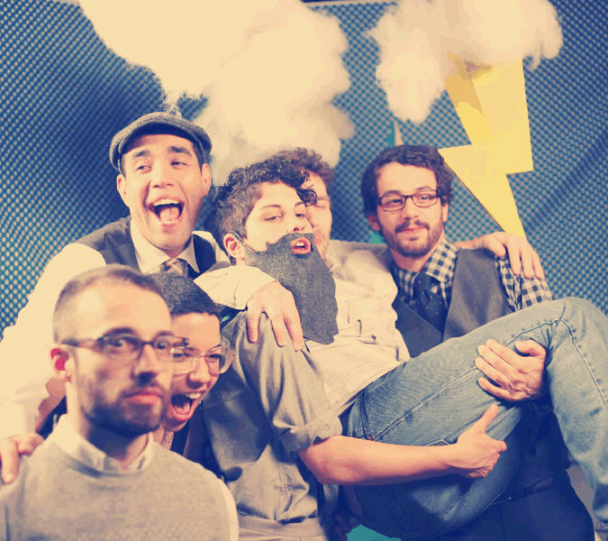 It's the ultimate party photo — 3D, animated and bearded.