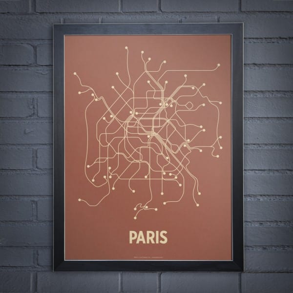 A minimalist map of Paris created by Lineposters.  Image via http://lineposters.com.