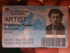 Michael Mandiberg's artistic credentials, courtesy The Banff Center. Image via Mandiberg.com.