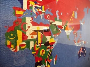 A detail of Alighiero Boetti's Mappa. Photo by the author.