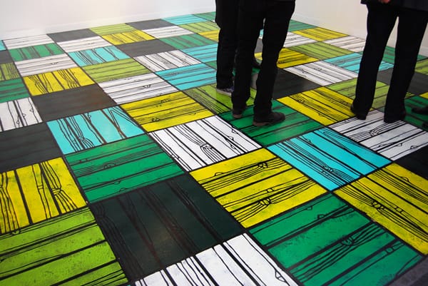 Floor of the Cardi Black Box gallery