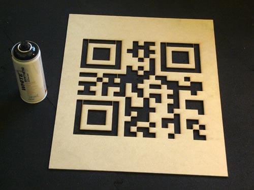 A stencil created from the QR_Stenciler software. Image via http://fffff.at.
