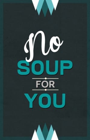 Rinee Shah's Seinfood series captures the famous TV show in its most distilled moments. Image via http://seinfood.bigcartel.com.