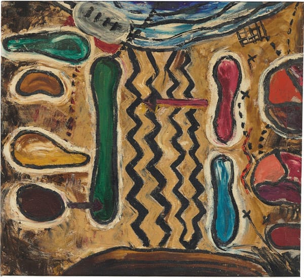 Forrest Bess, "Untitled (Indian Dancers)"