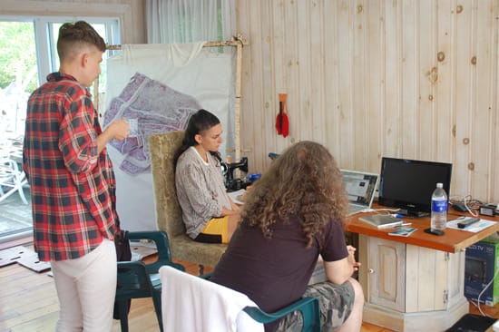 Artists in the studio at the Fire Island Artists Residency. image courtesy Chris Borgia.