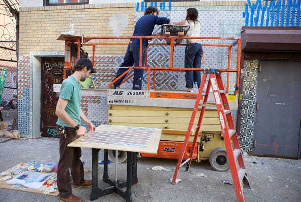 FAILE-8-600 Faile installating the mural