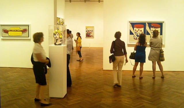 Visitors at Lichtenstein retrospective