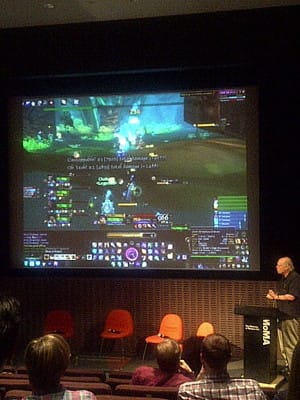 James Paul Gee showing Spore