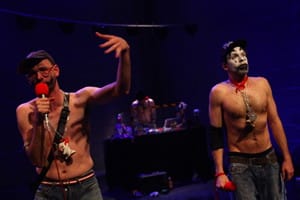 Performance still from "Wicked Clown Love"