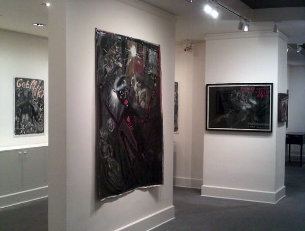 Installation view of Sue Coe exhibition