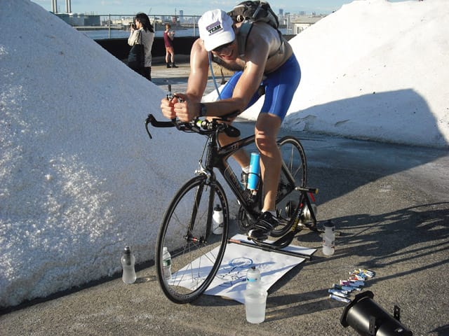 Artist John Bonafede performing "Color Cycle 2"