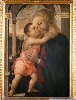 Sandro Botticelli (and restorer from 19th century), "Madonna with Child (Madonna della loggia)"