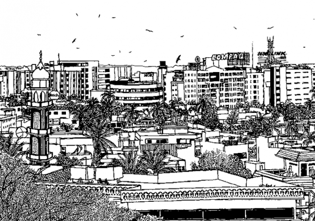 Screen shot of a city scape on "GRRRR.net".