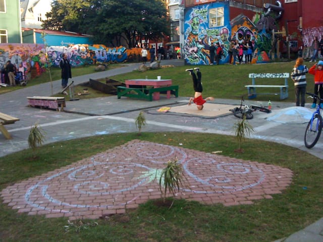 Young break dancer at the center of Reykjavik Graffiti scene.