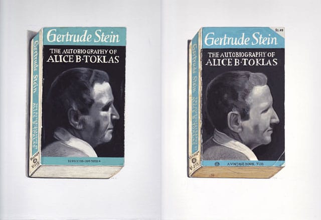Two of Richard Baker's four paintings of “The Autobiography of Alice B. Toklas by Gertrude Stein"