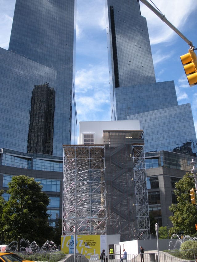 A view of "Discovering Columbus" in Columbus Circle