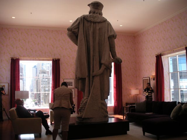 Columbus commands the living room.