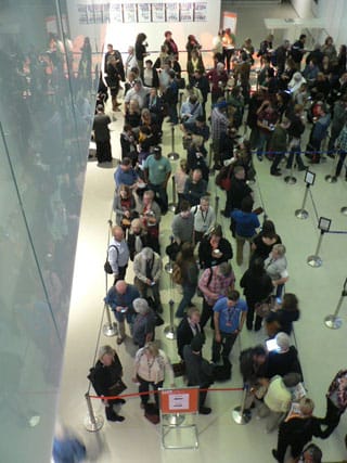 Crowds lined up for a TIFF screening at the Bell Lightbox theater