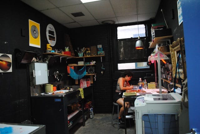 Sarah Shebaro in her studio, a former dark room