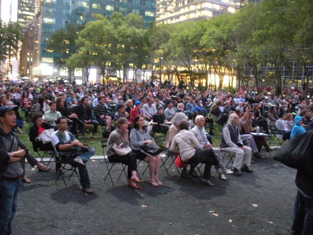 The crowd in Bryant Park