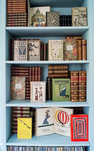 A bookshelf at Honey & Wax