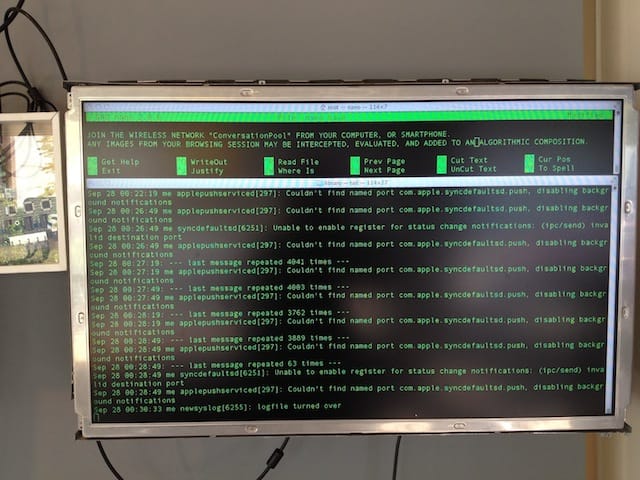 The second screen of Josh Billions's "ConversationPool"