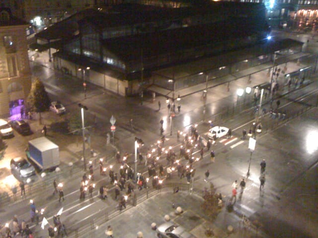 Demonstration in the streets of Porta Palazzo